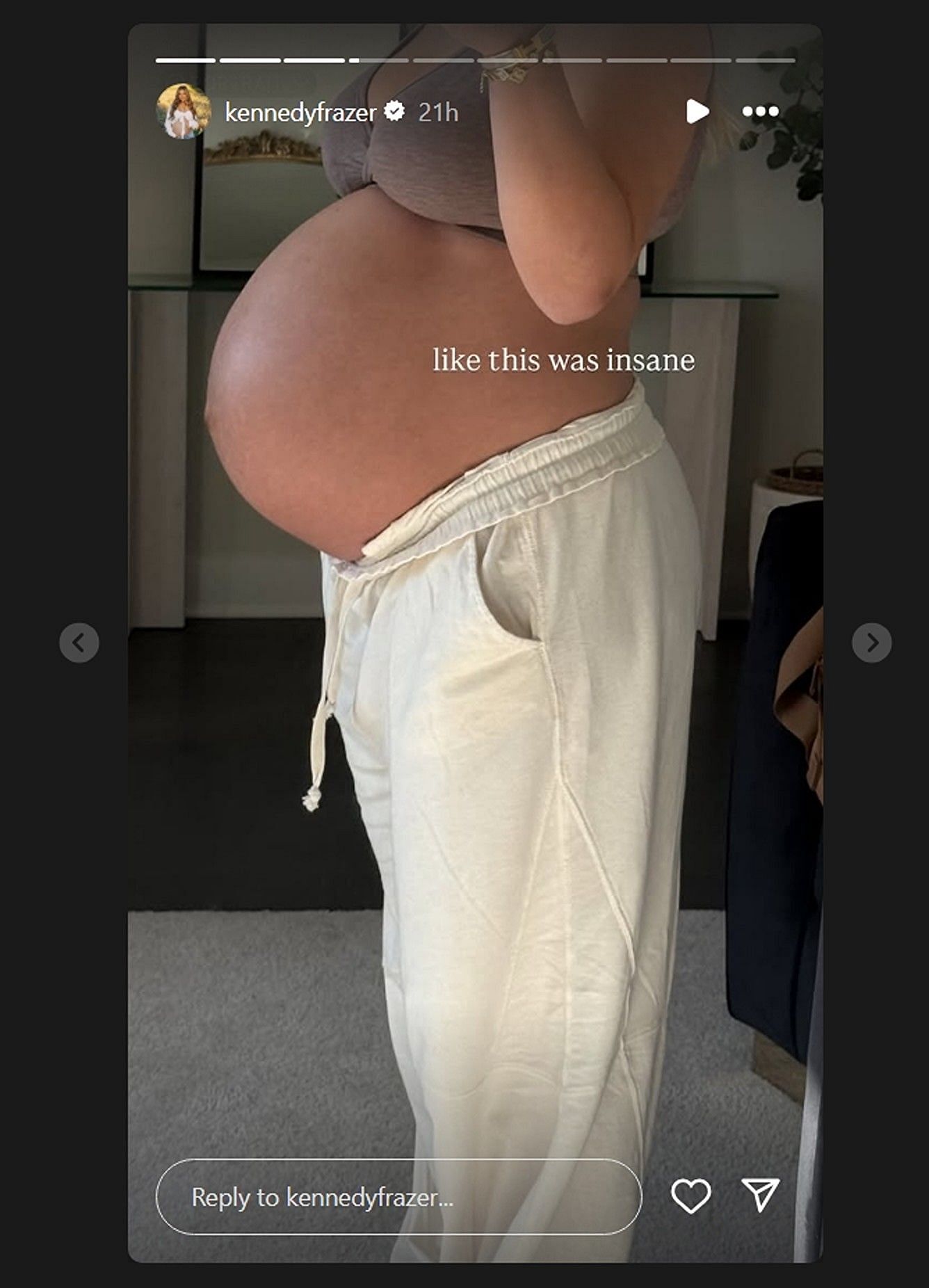 Lions LB Malcolm Rodriguez's wife Kennedy shares throwback pictures from 'insane' pregnancy days/@kennedyfrazer